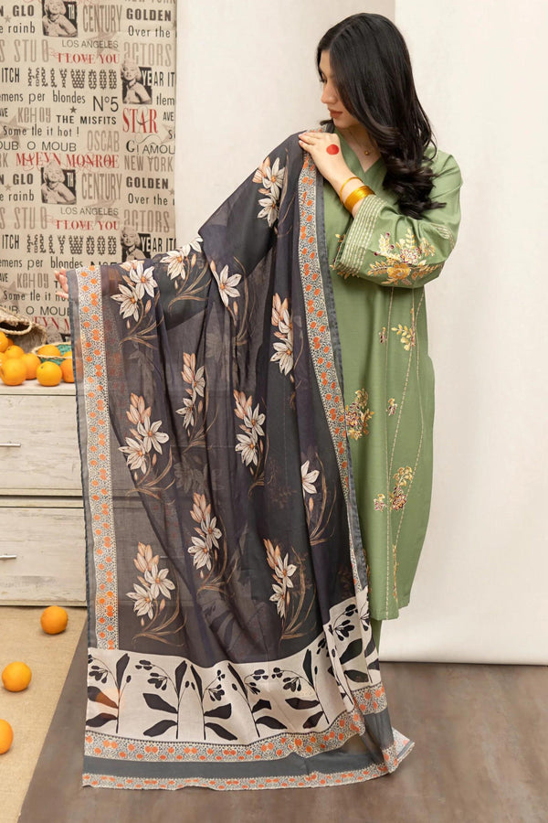 URGE LAWN EMBROIDERED 3PC SUIT SLEMW- 991