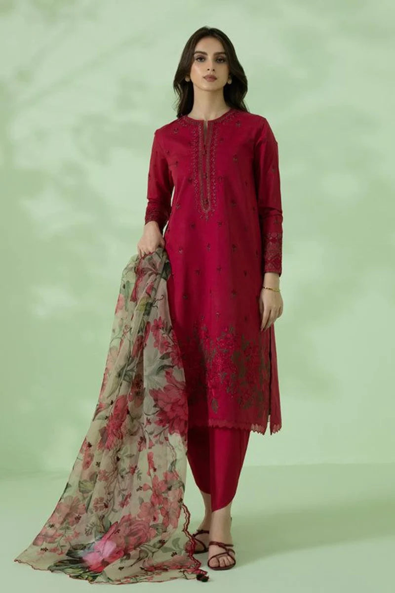 Sapphire Embroidered Dhanak Three Piece FCC-SPW-751