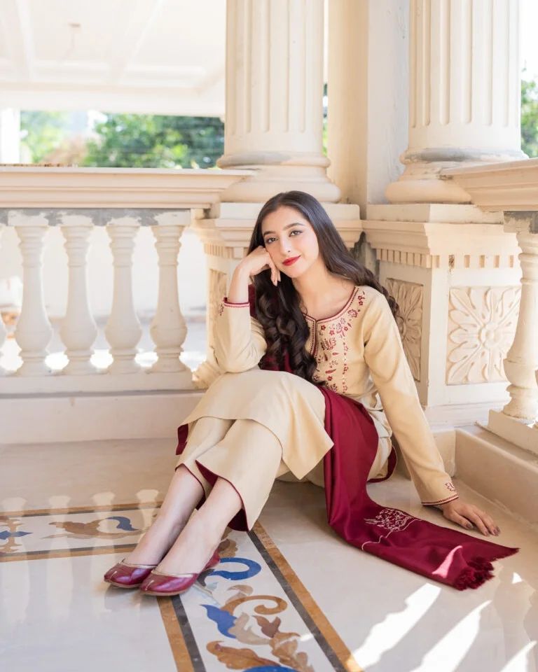 Asiling Dhanak 3PC Embroidered - Cream