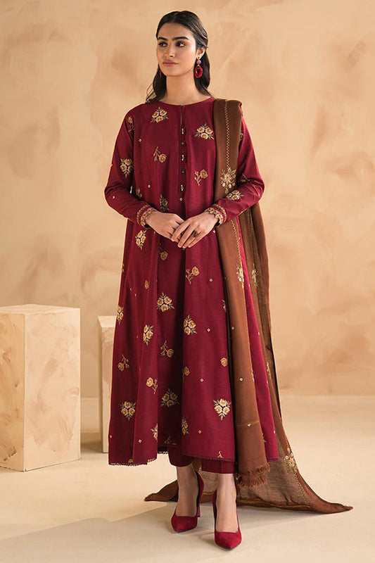 NISHAT LAWN 3PC EMBORIDED SHIRT SLEEVES PLAIN TROUSER LAWN DUPATA 087-IN