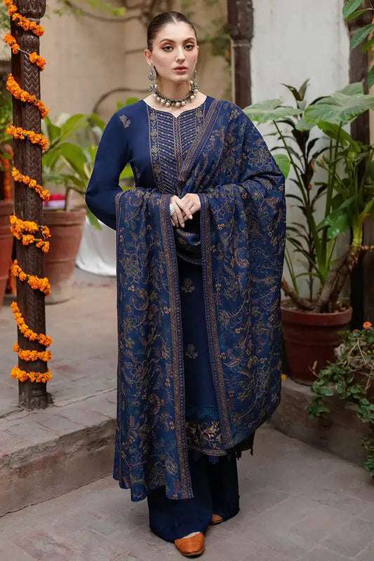 Bareeze D-10 Embroidered Dhanak Three Piece Winter Collection FCC