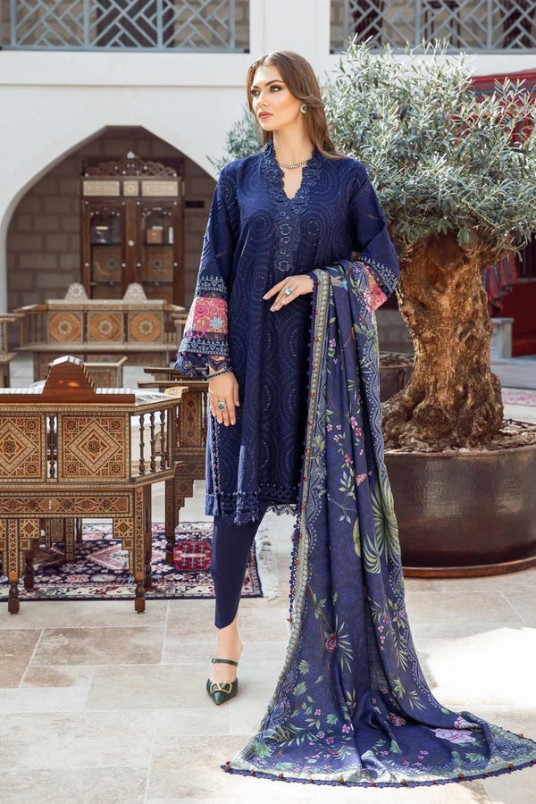 Maria B Embroidered Dhanak Three Piece SL-904