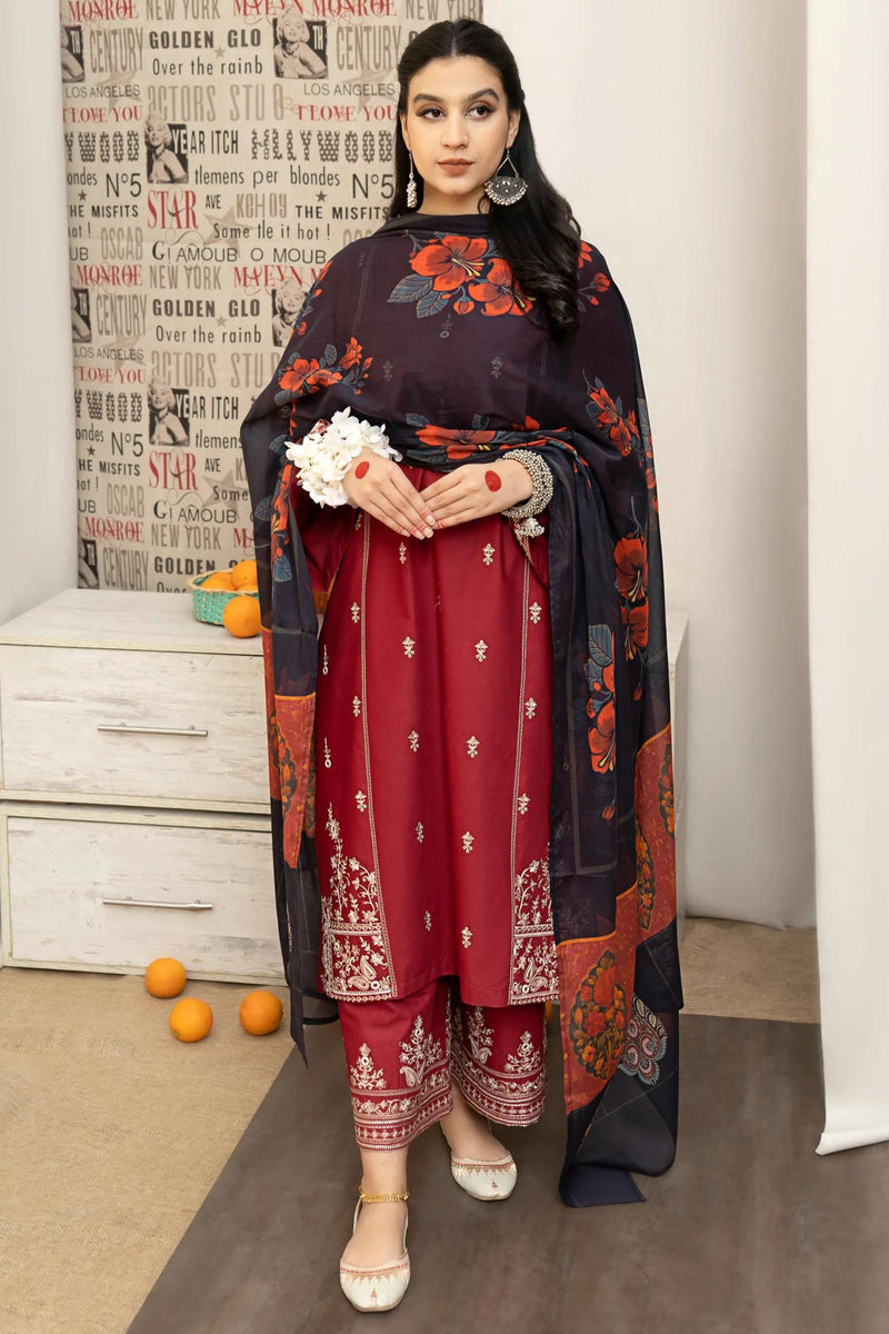 URGE - 3PC DHANAK EMBROIDERED