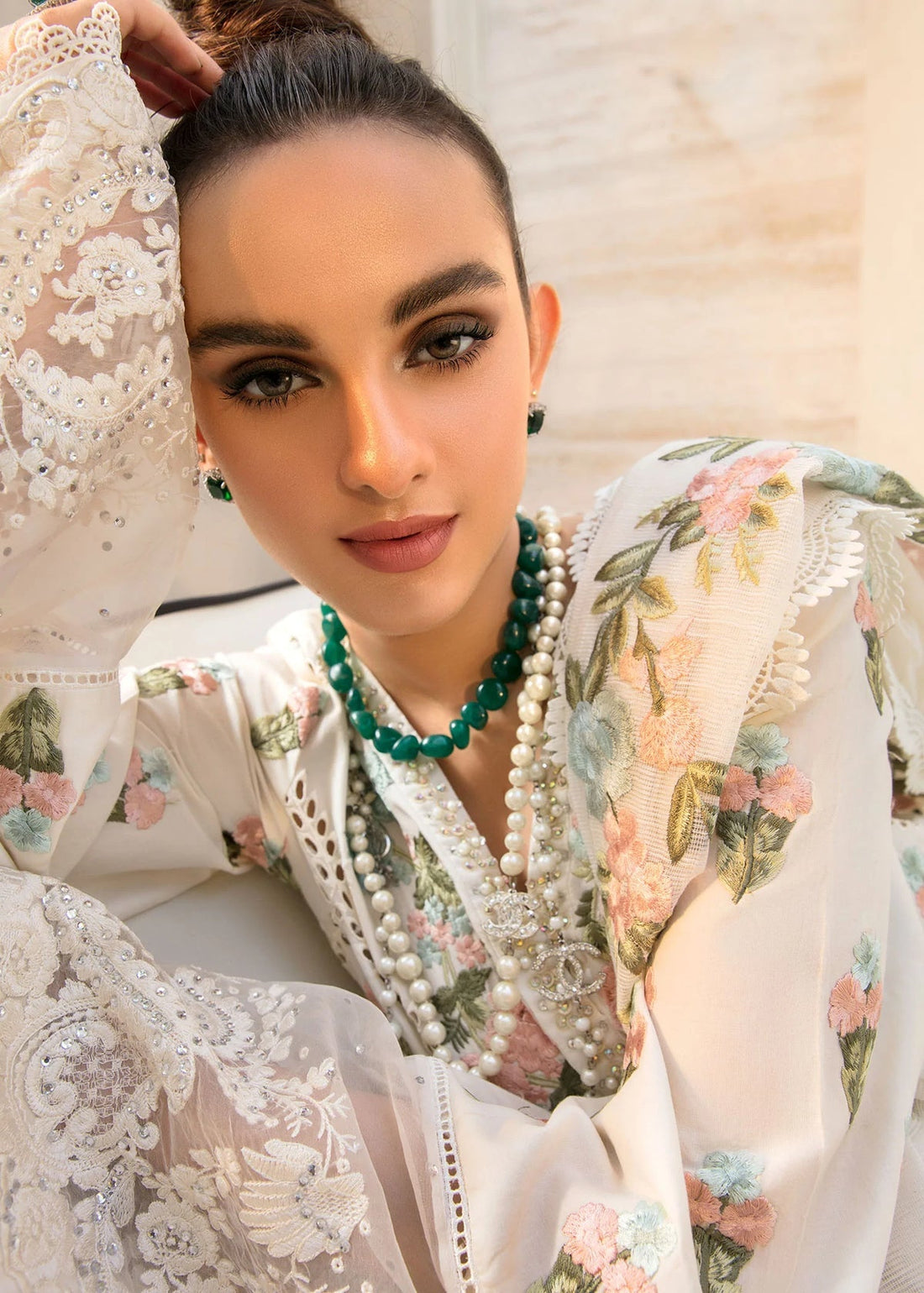 MONSOON BLOOMS DHANAK Three Piece WInter Collection FCC