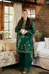 ZARA SHAJAHAN 3PC LAWN EMBROIDERED SL-77MW