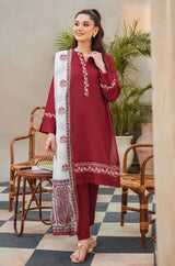 ZIVA 3PC EMBROIDERED & PRINTED DUPATA SLEMW- 011