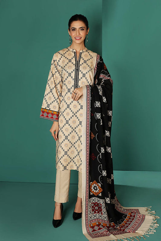 Nishat 541 Skin Dhanak Embroidered three piece With Woolen Shawl FCC