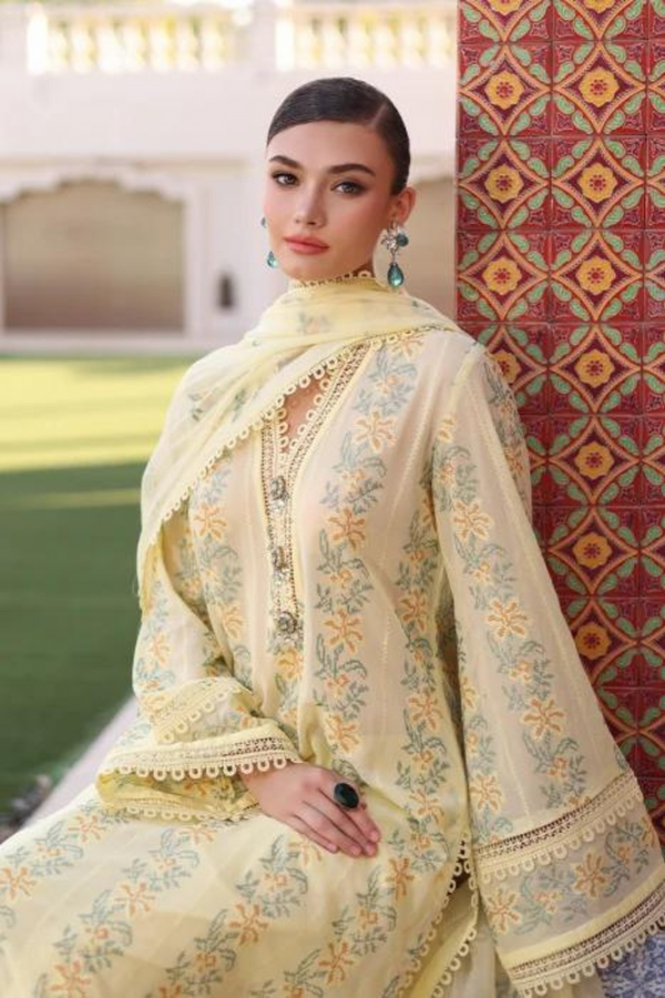 BAREEZE 3PC LAWN EMBROIDERED SL-90MW