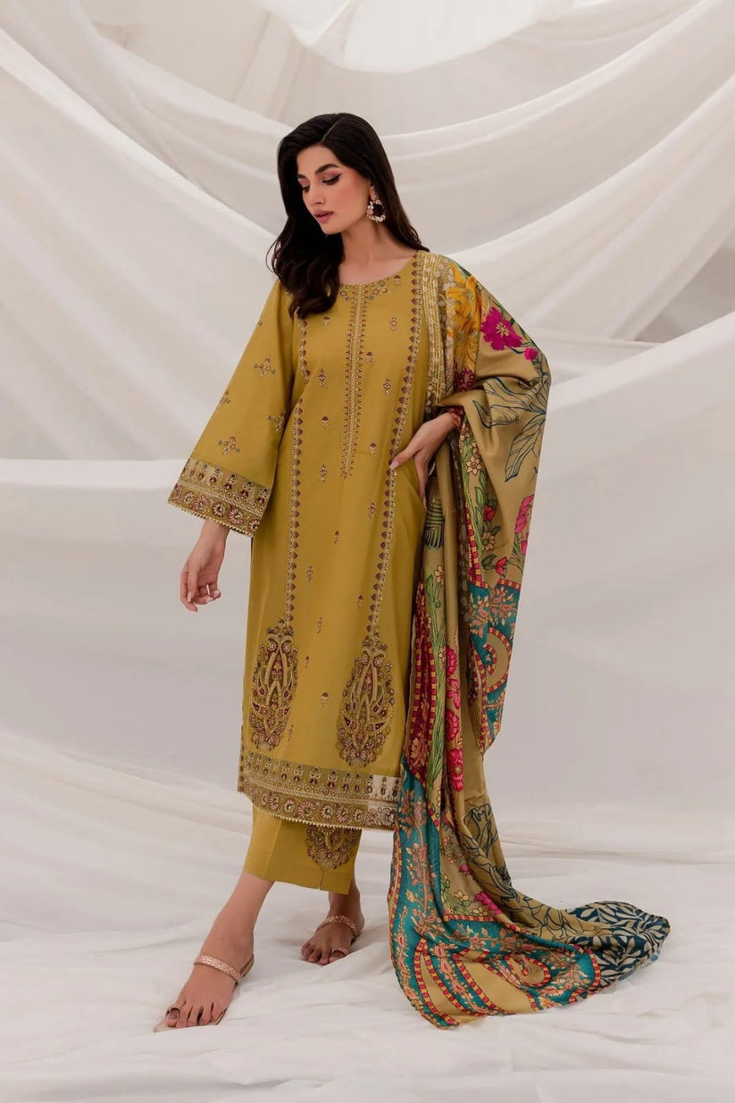 Sapphire Embroidered Dhanak Three Piece SPW-857