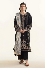 ZARA SHAJAHAN 3PC EMBROIDERED UNSTITCHED SL-012-MW