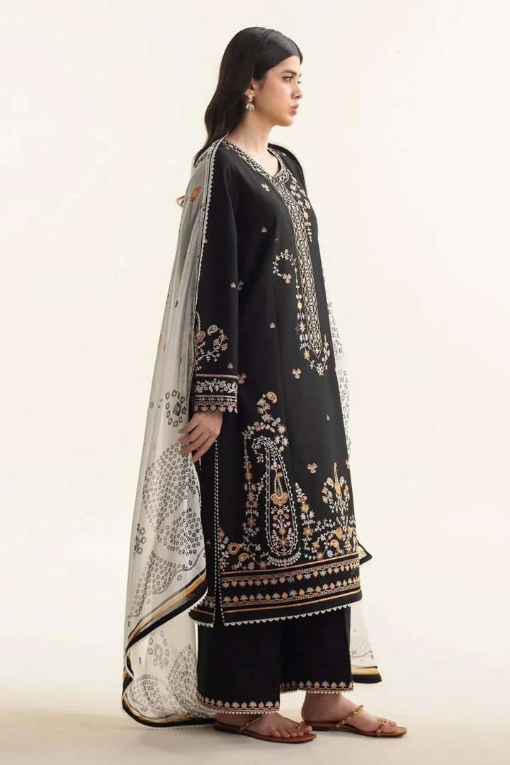 ZARA SHAJAHAN 3PC EMBROIDERED UNSTITCHED SL-012-MW