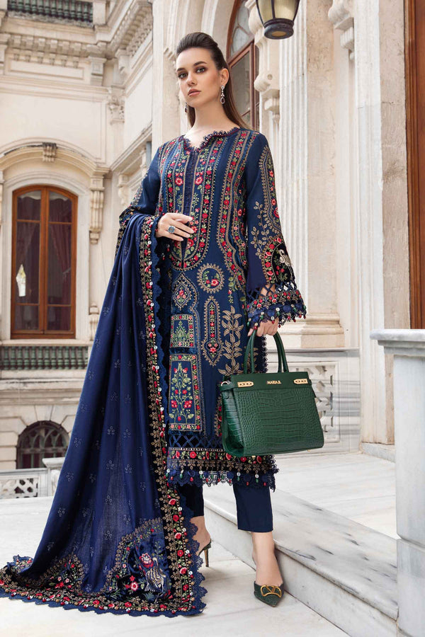 Maria b Unstitched Dhanak | Navy Blue DL-1109