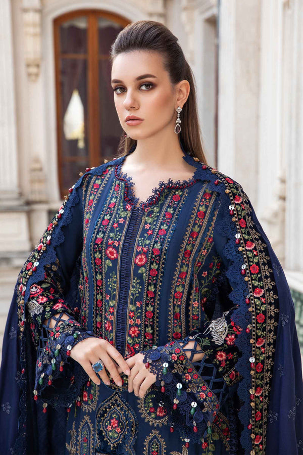 Maria b Unstitched Dhanak | Navy Blue DL-1109