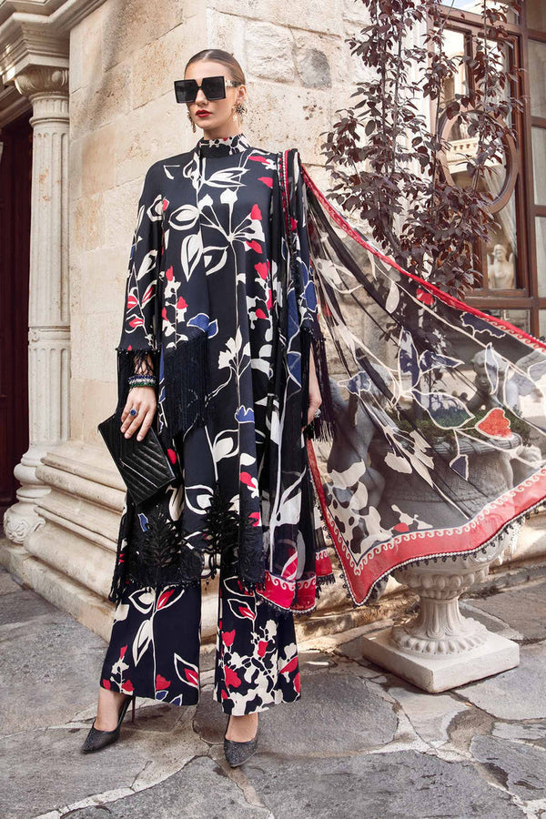 MARIA B 3PC LAWN ALLOVER & FANCY PRINTED DUPATA