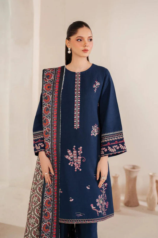JAZMIN LAWN 3PC EMBORIDED SHIRT SLEEVES TROUSER AND PRINTED DUPATA 676-IN